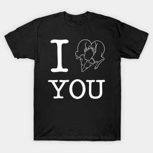 Adorable Greyhound dog lovers design; I heart you, I love you T-Shirt